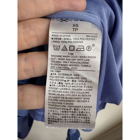 Banana Republic Blue Floral Halter Dress Spring Summer Wedding Church Work XS S - Picture 5 of 10